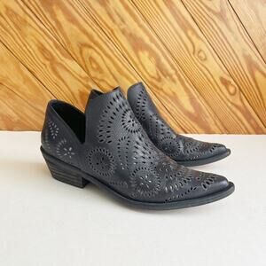 Anthropologie Veracruz Machika Ankle Booties Black Leather 37